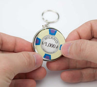 Load image into Gallery viewer, 1 Chrome Plated Poker Chip Key Chain Holder
