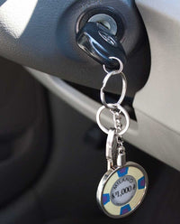Load image into Gallery viewer, 1 Chrome Plated Poker Chip Key Chain Holder
