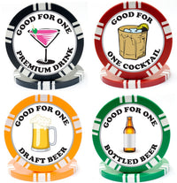 Load image into Gallery viewer, Ready to Ship - 100 Custom Drink Chips with 4 Drink Designs
