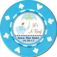 Load image into Gallery viewer, 25 Custom Magnetic Baby Shower Poker Chips

