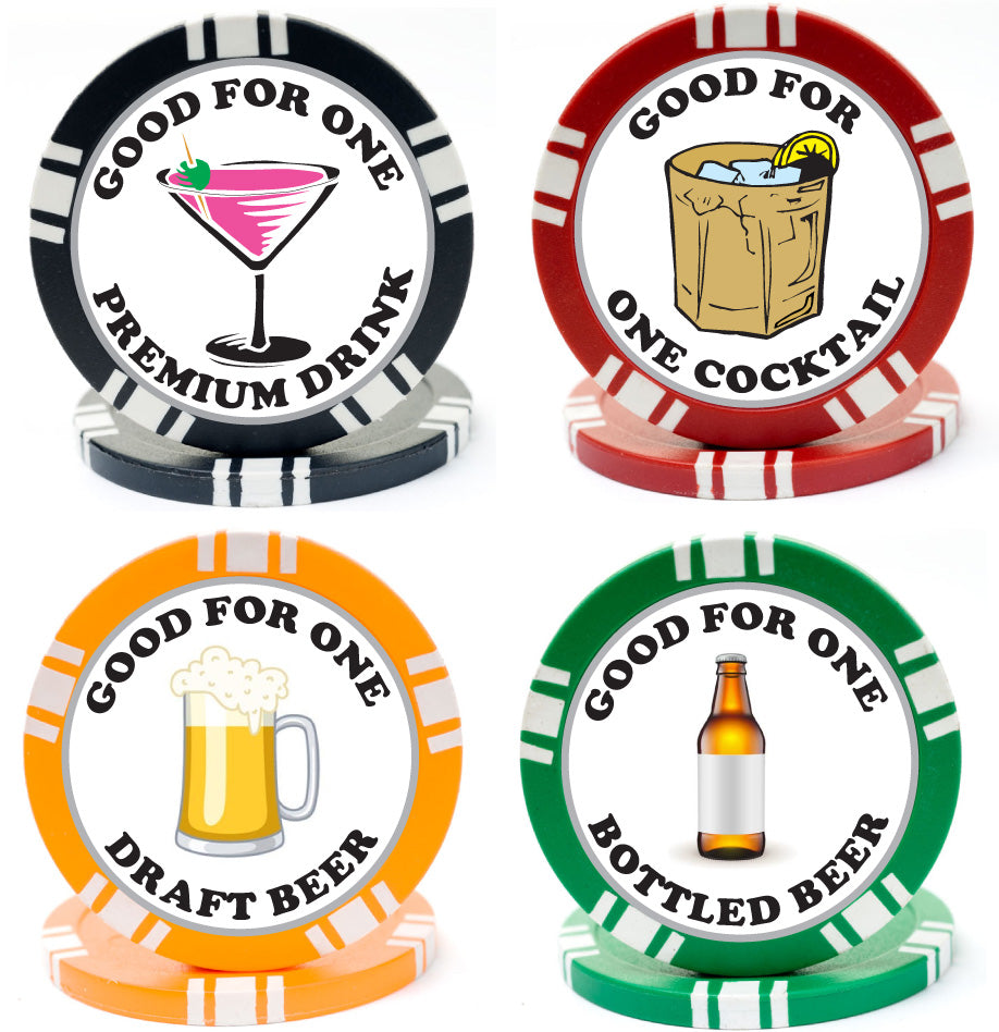 Custom Poker Chip Drink Tokens | Personalized Drink Chips | Vogrins Palace
